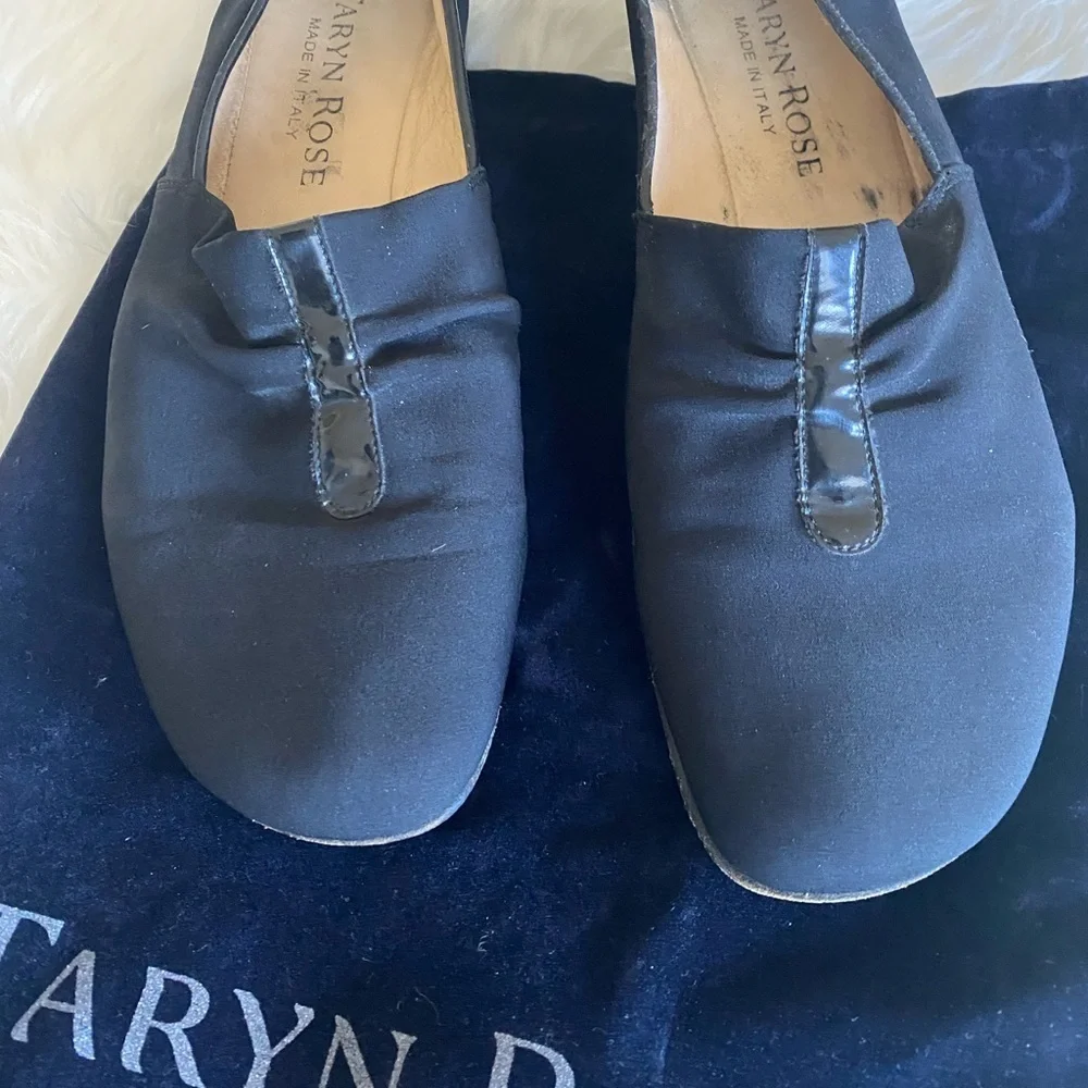 Taryn Rose Keir black nylon loafer, Sz. 39.5